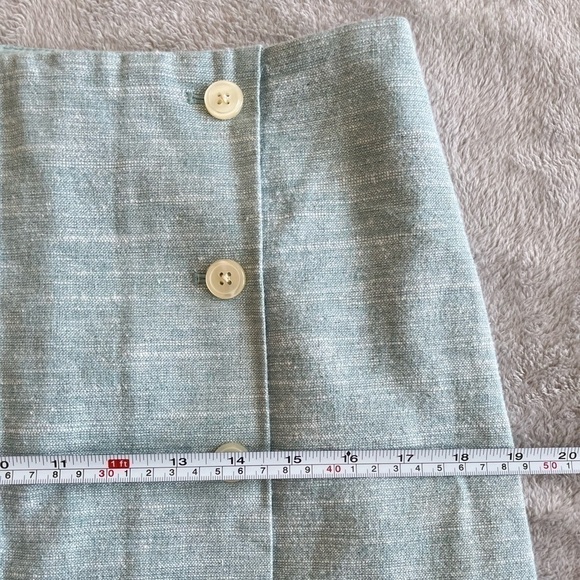 LOFT WOMEN'S Linen SEA BLUE W/ SILVER THREADS skirts SIZE 8 - Picture 5 of 9